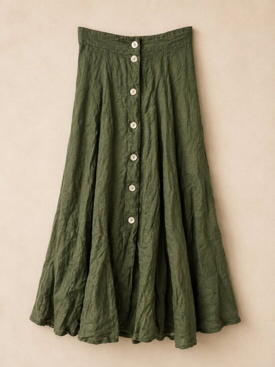 Jean Paul Dresses & Skirts - Vintage Jean Paul Olive Green Button down maxi skirt Sz 6